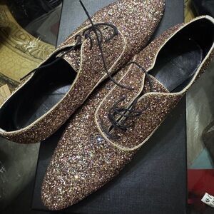 Saint Laurent Glitter Oxfords in Multicolor